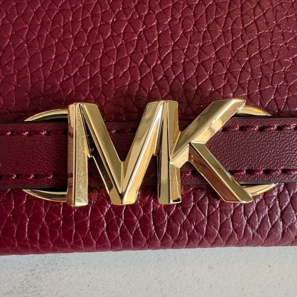 Michael Kors Leather Card Holder in Dark Cherry Color - Picture 2 of 4